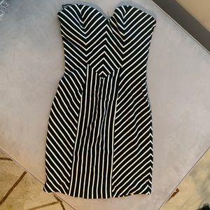 Striped strapless dress